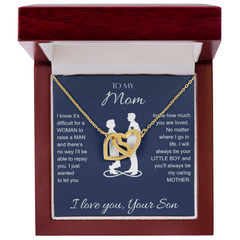 Interlocking Hearts Necklace - To My Mom I Love You